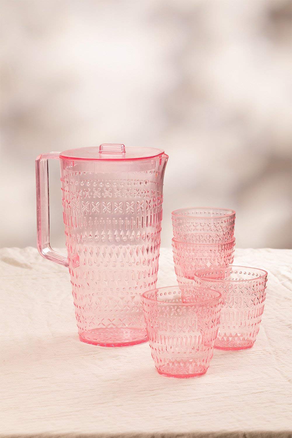 Sklum Brandon Caraffa 2L con 4 Bicchieri 40cl Rosa