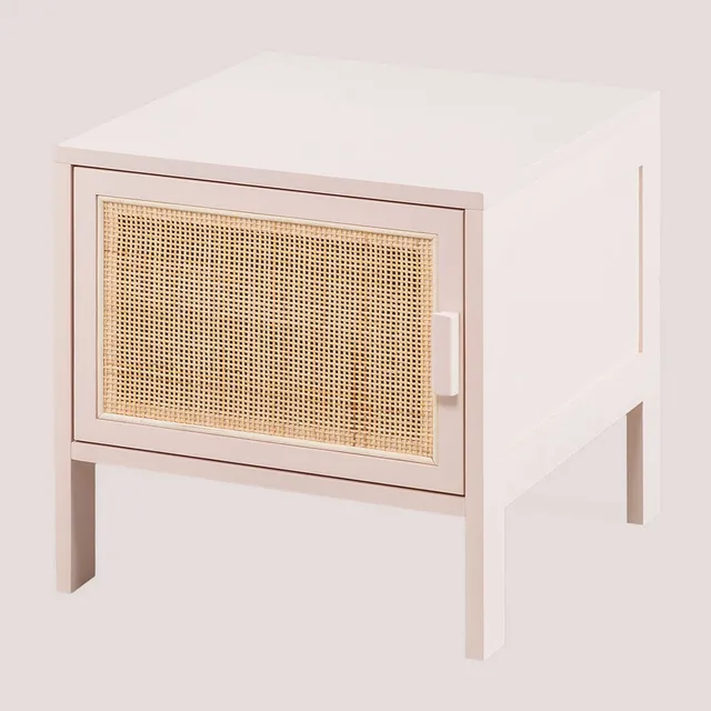 Sklum Reyna Kids comodino rattan 40 cm rosa nocciola