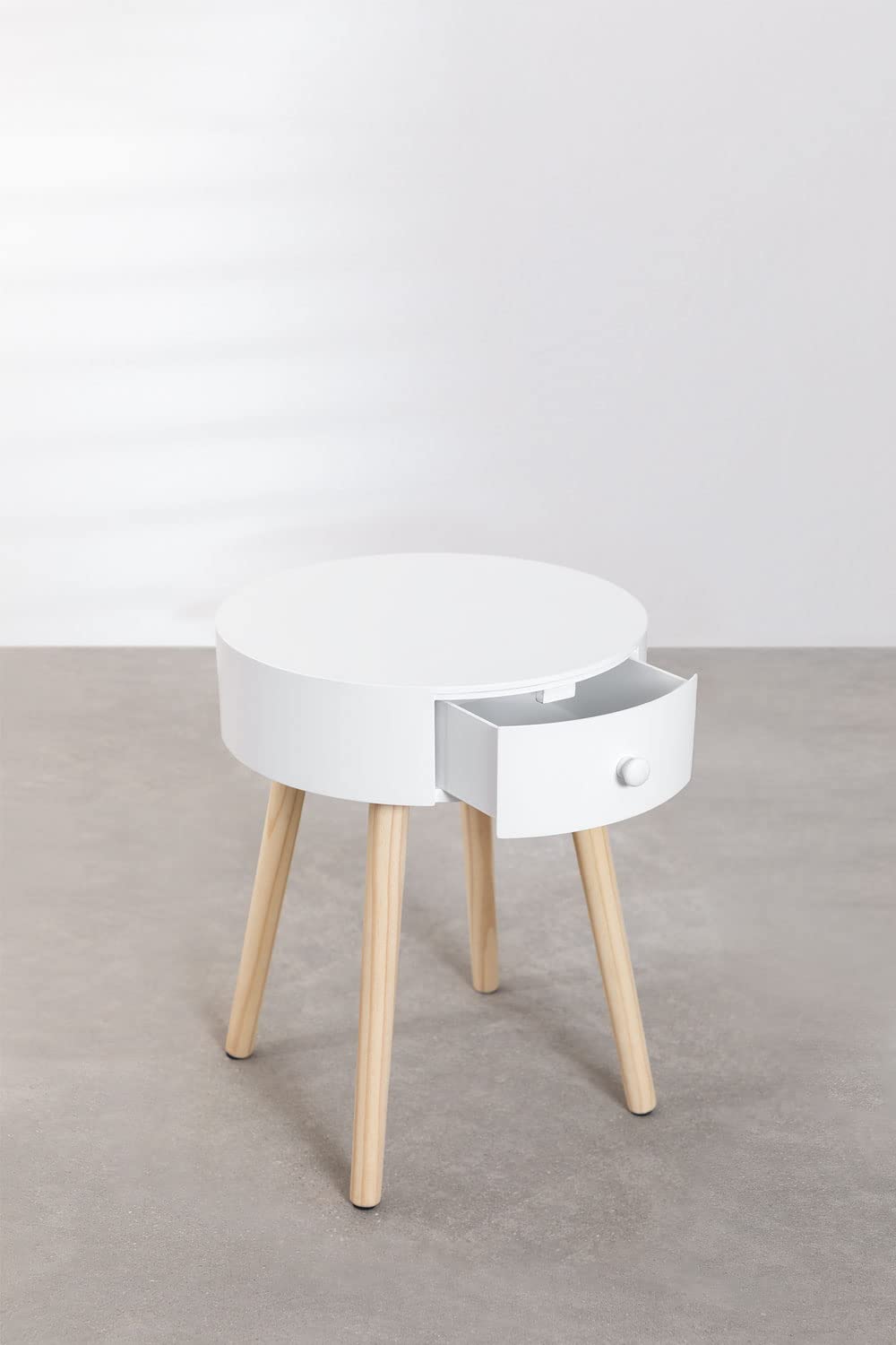 Sklum Lamba Comodino in Legno con Cassetto Ø41 cm