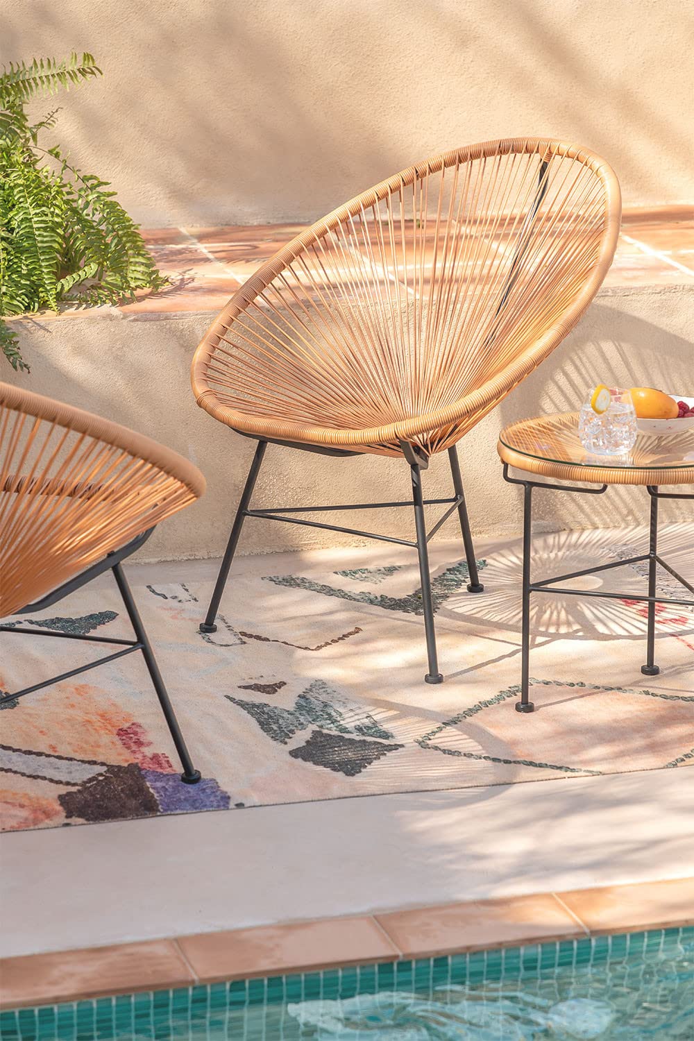 Sklum New Acapulco Set 2 Sedie Giardino Marrone Cioccolato