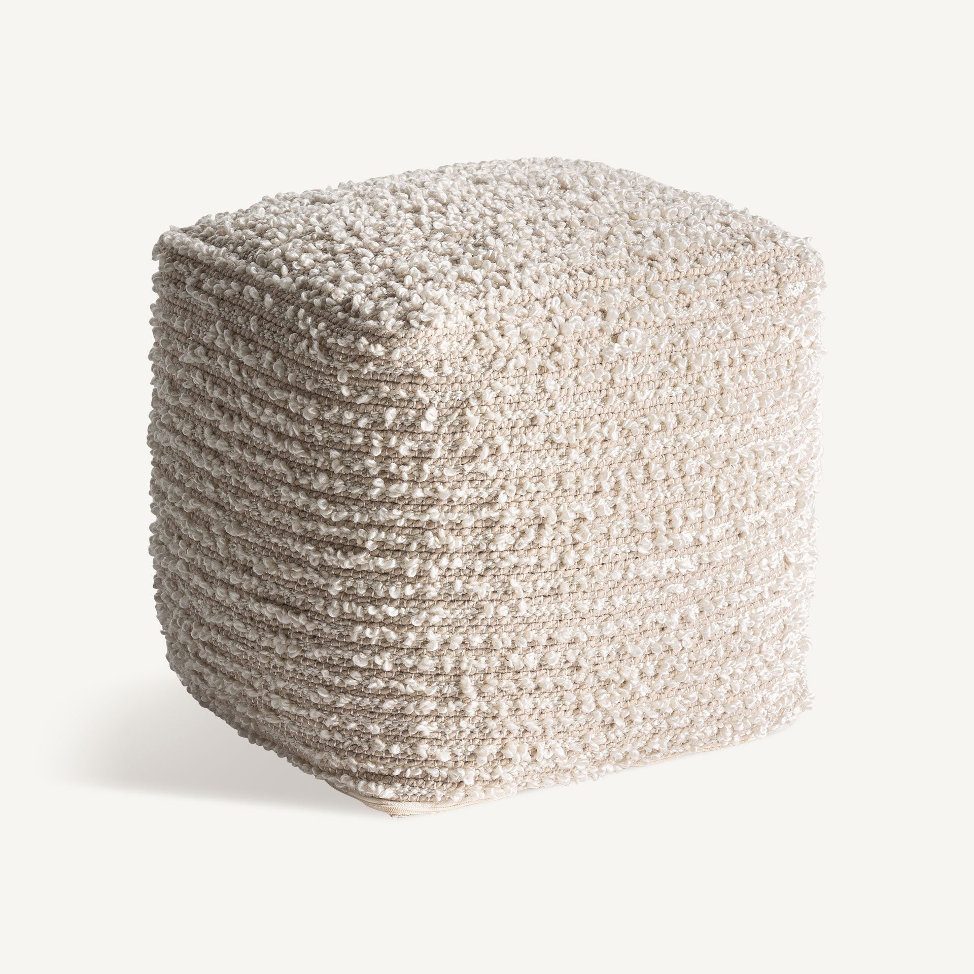 Bambua Aleph pouf boucle crema da esterno