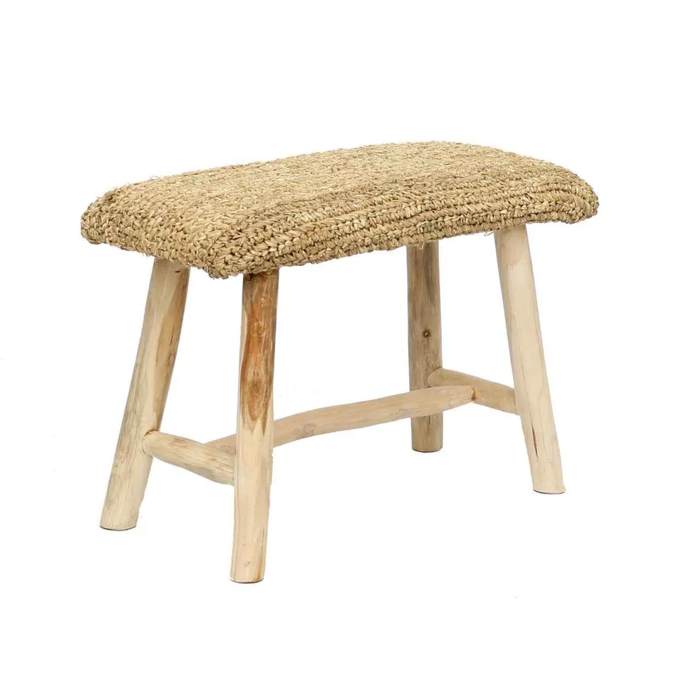 Bambua Raffia panca naturale rafia e teak