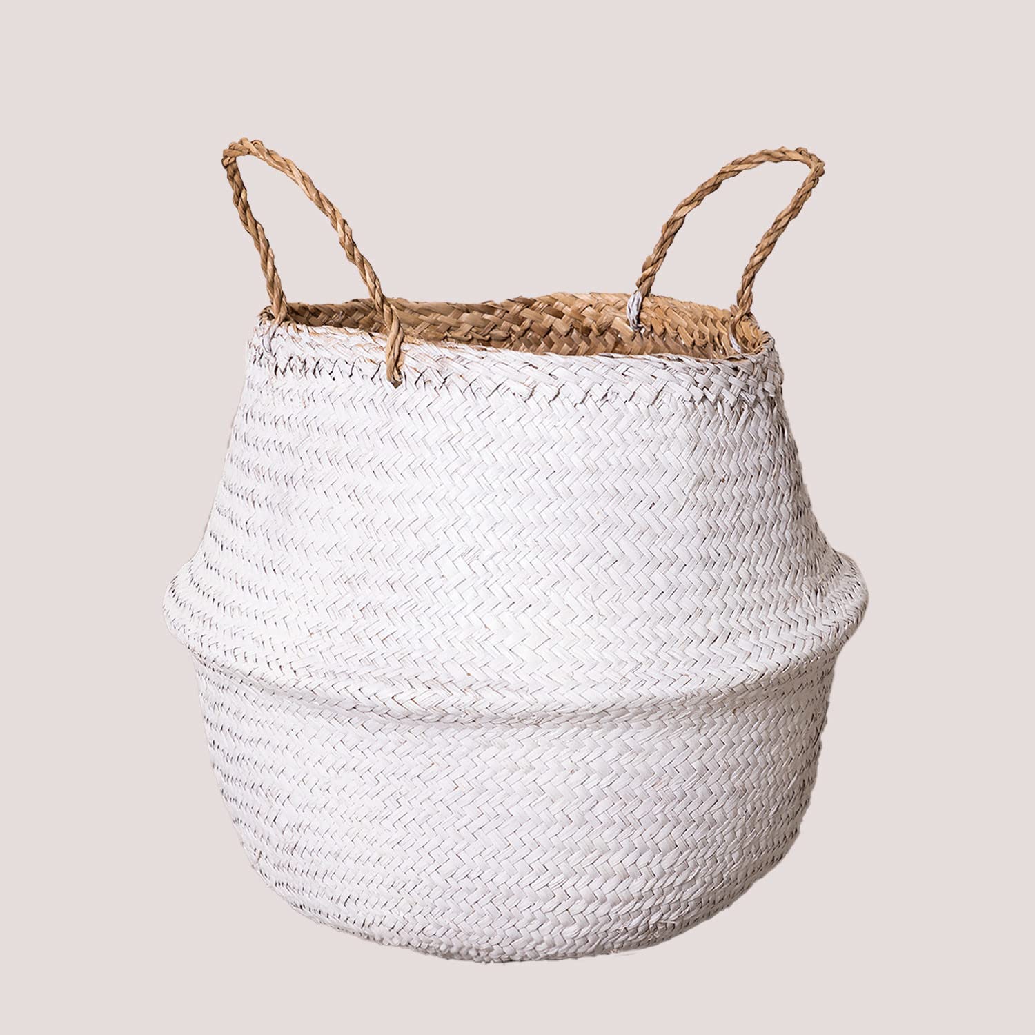 Sklum Kahs Taj Ø40x38 cm Cesta Bianco in Giunco