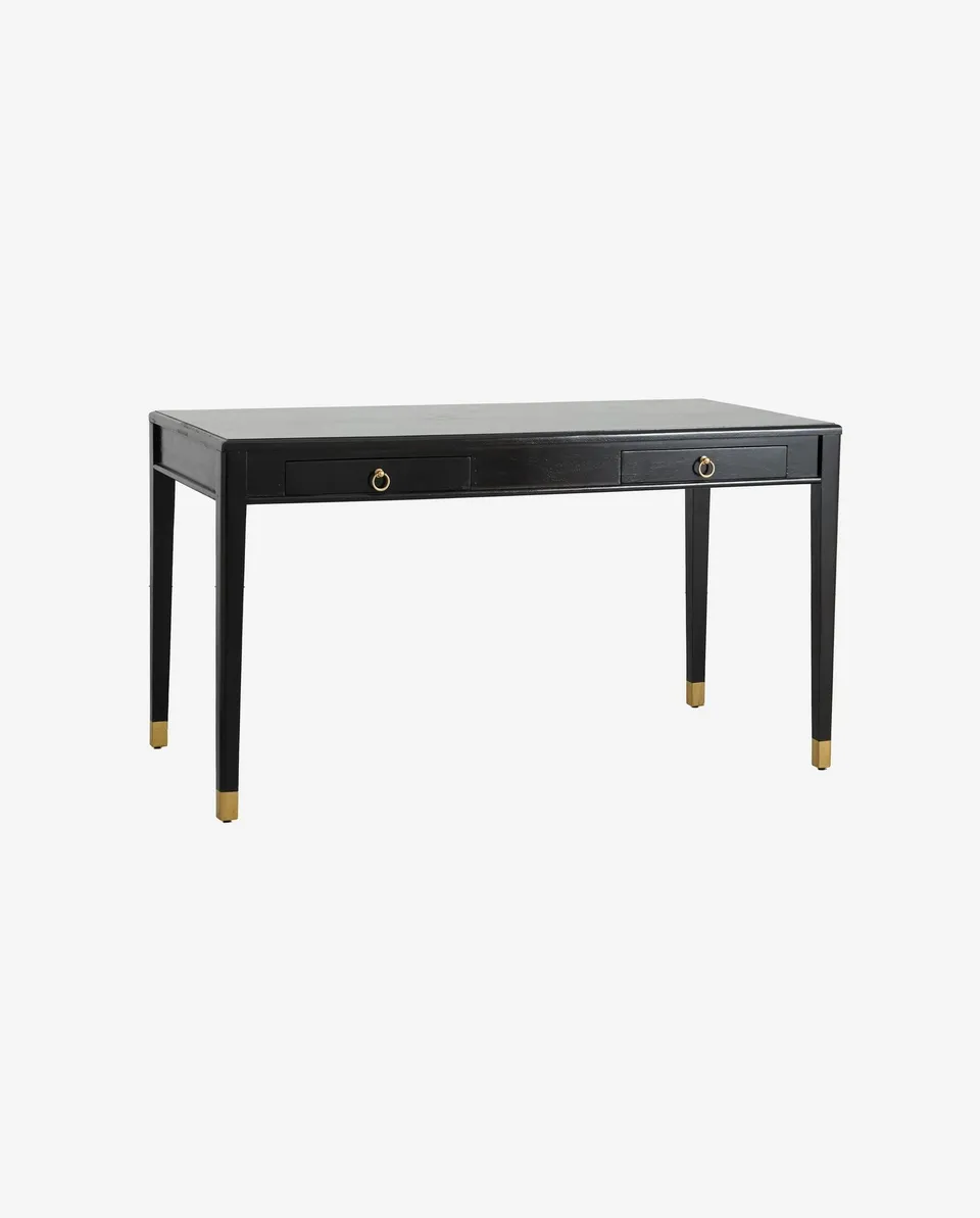 Bambua EMS S scrivania 2 cassetti nero legno mango