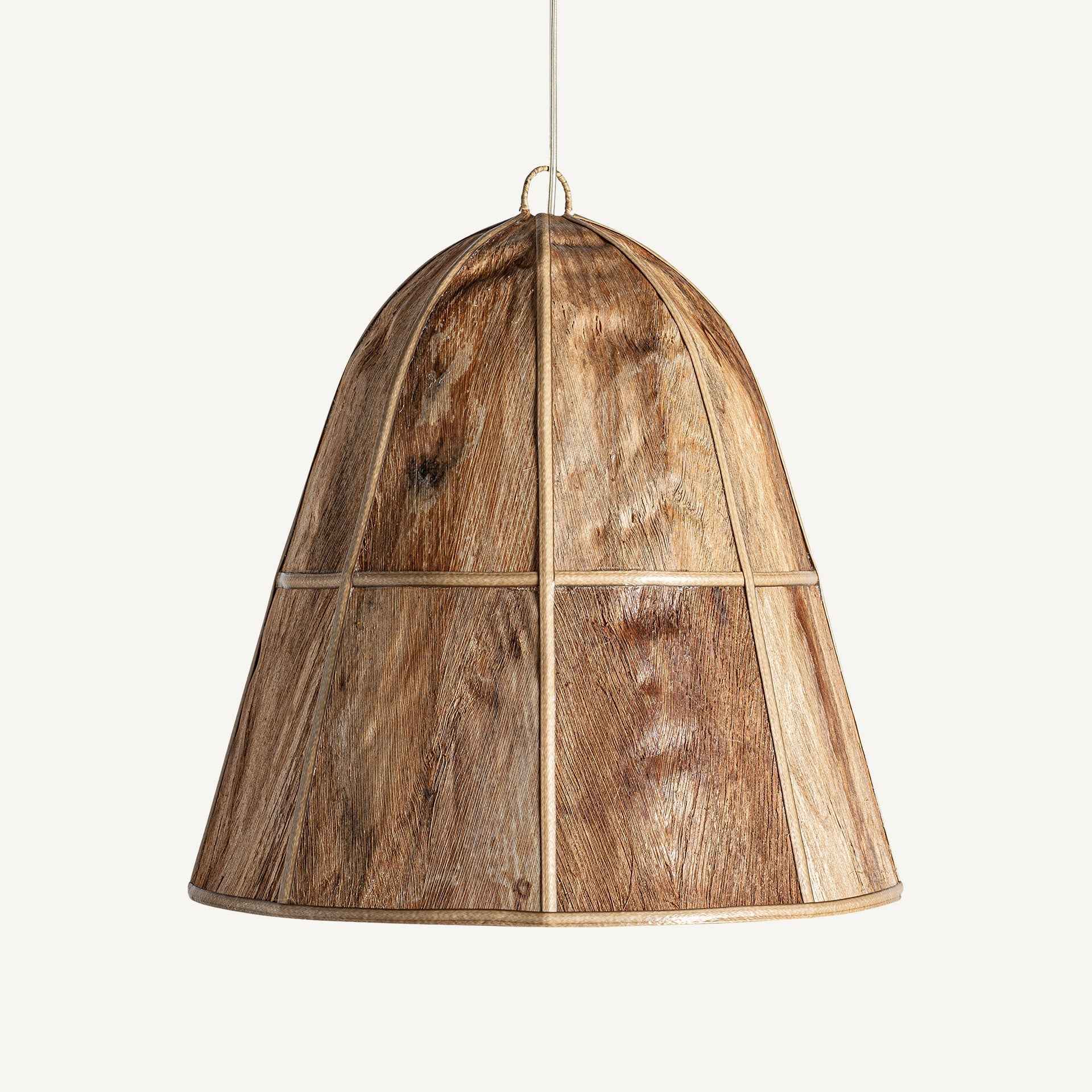 Bambua Indunga lampadario legno rattan a campana