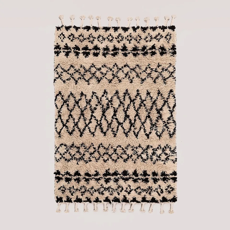 Sklum Tulub tappeto 209x125 cm cotone bianco-nero