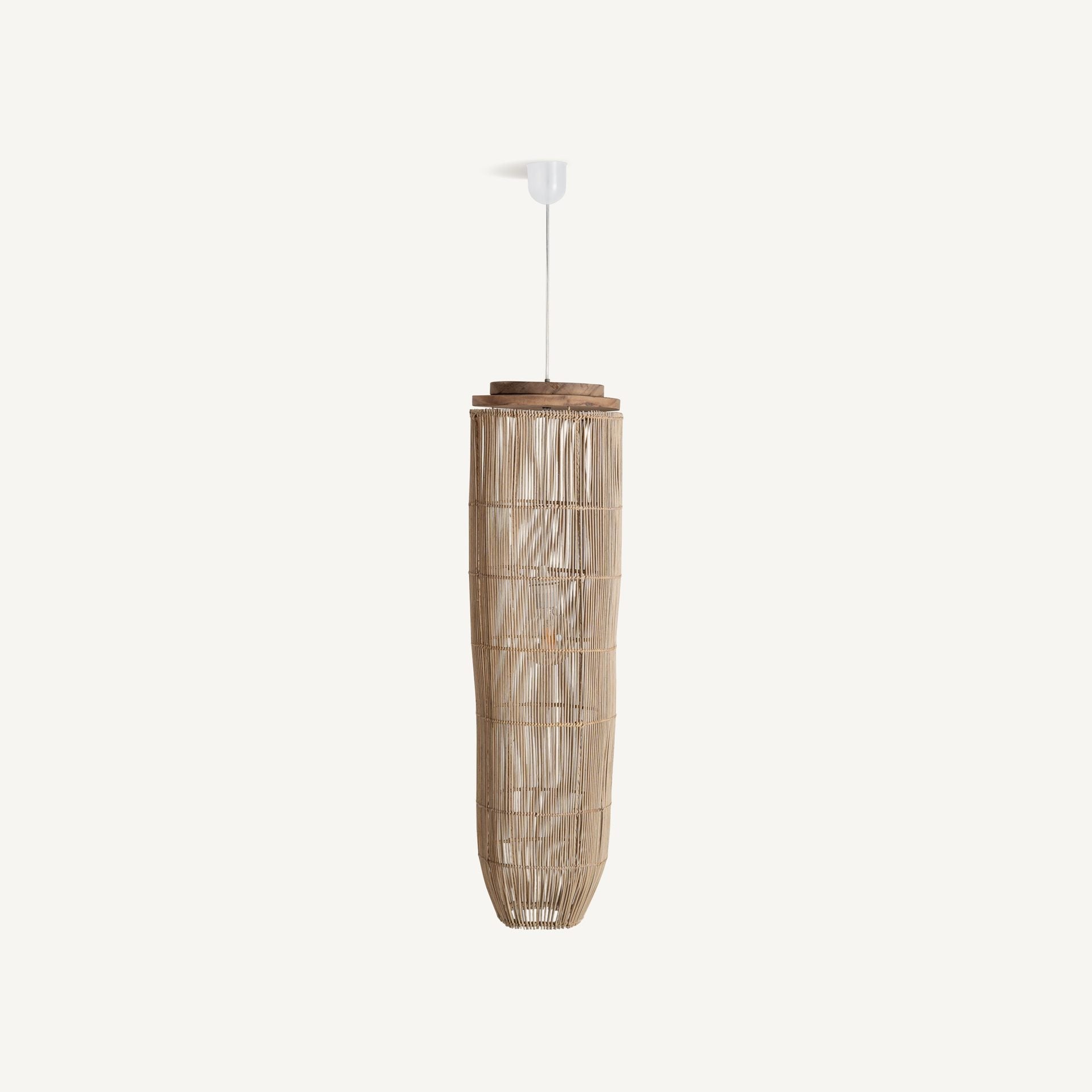 Bambua Kusse S lampadario a sospensione rattan