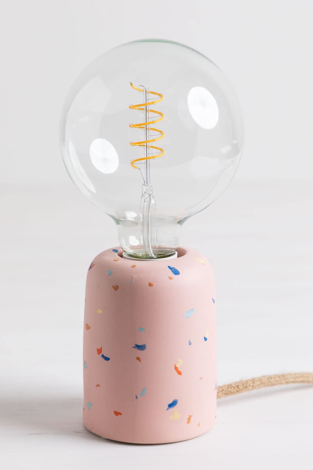 Sklum Queny lampada da tavolo ceramica rosa quarzo E27