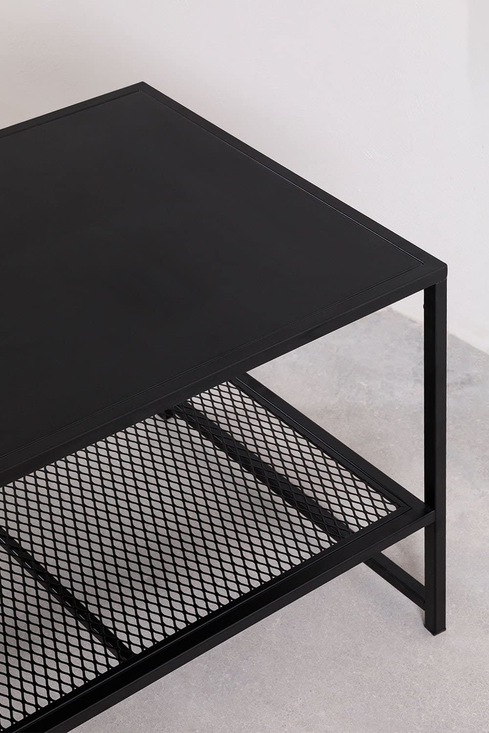 Sklum Thura tavolino rettangolare nero in acciaio 102 cm