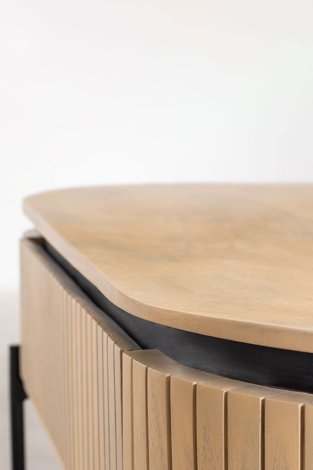 Sklum Anais Tavolino da Caffè Legno Naturale 130 cm Legno Mango