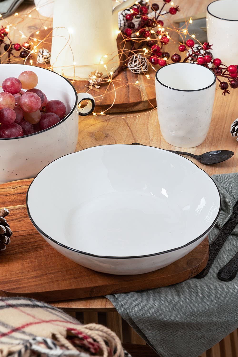 Sklum Tellah piatti fondi porcellana bianchi set 4 pezzi