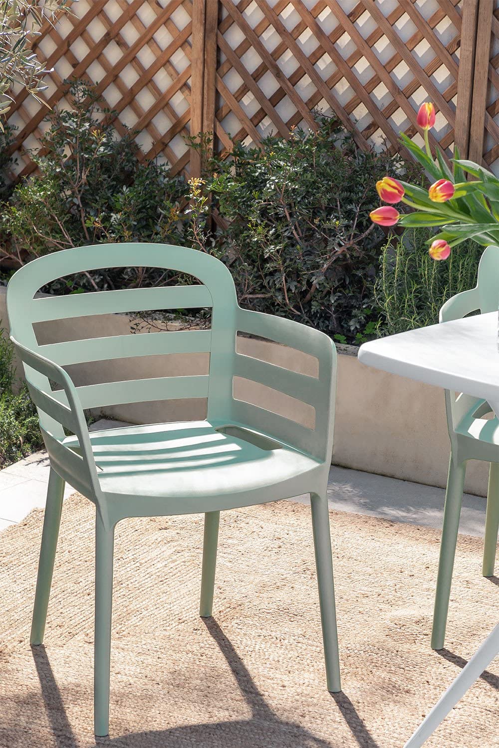 Sklum Gerum set 2 sedie giardino celadon con braccioli
