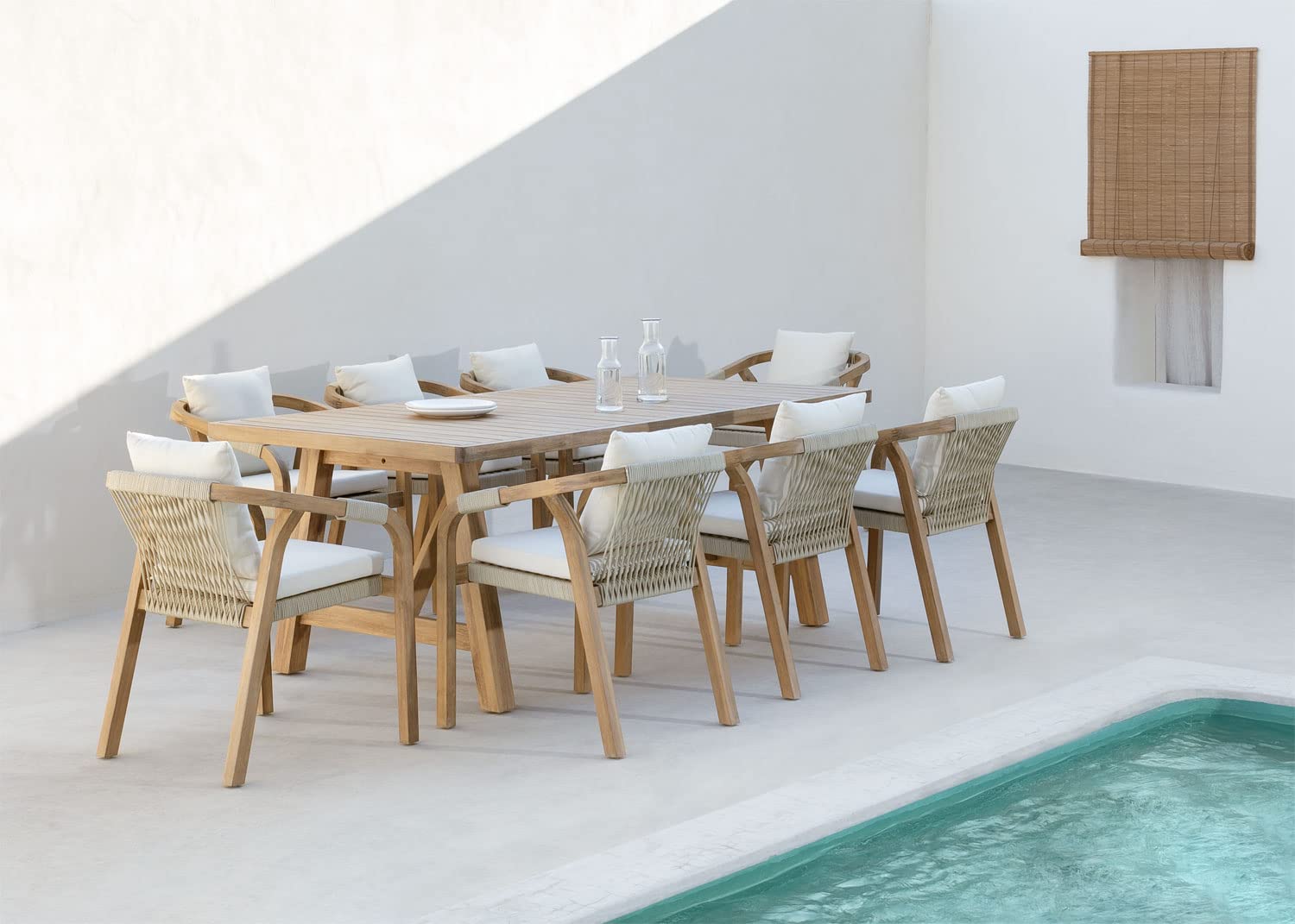 Sklum Dubai Set Giardino Tavolo 200x100 + 8 Sedie Acacia
