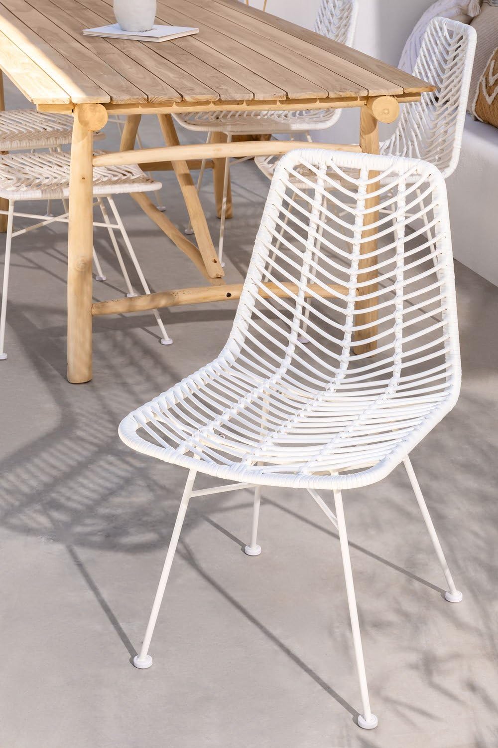 Sklum Gouda Colors sedia da giardino rattan bianca