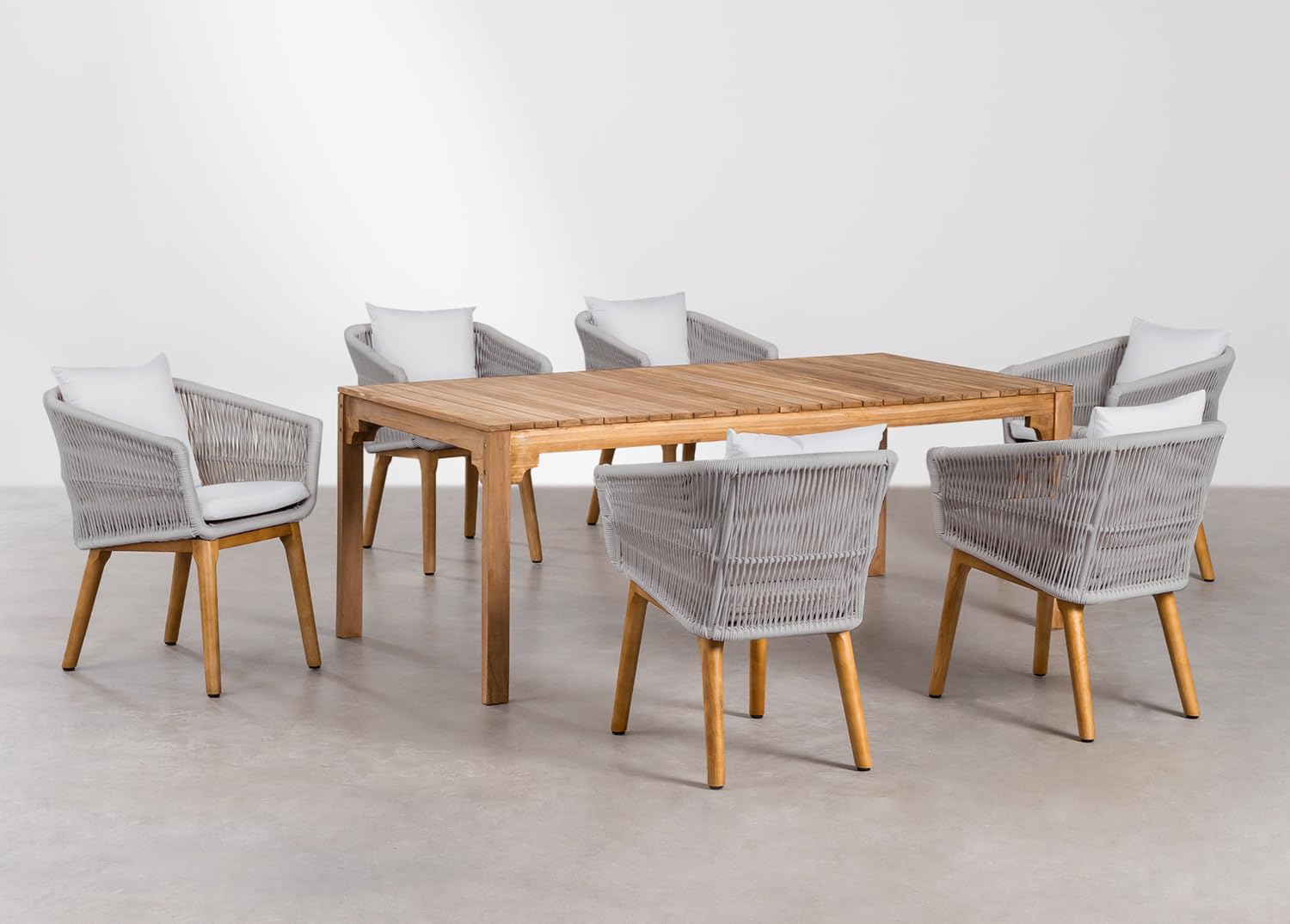 Sklum Donal Barker set tavolo pranzo 200x100 6 sedie teak