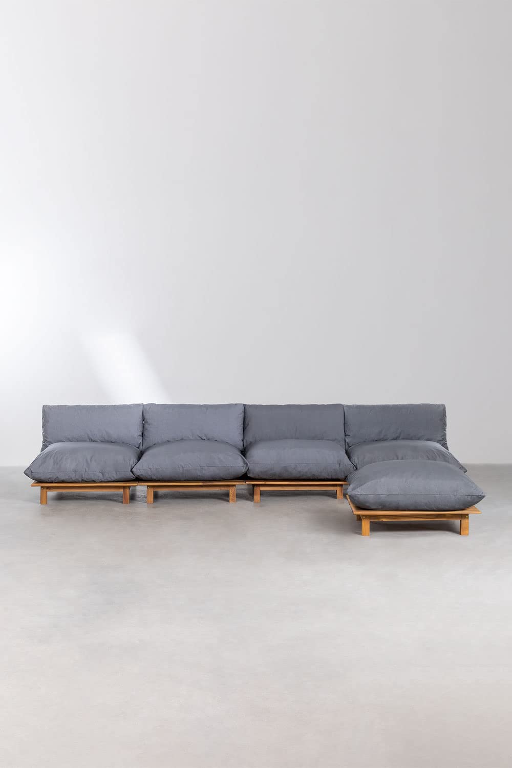 Sklum Brina divano modulare 4 pezzi con pouf acacia