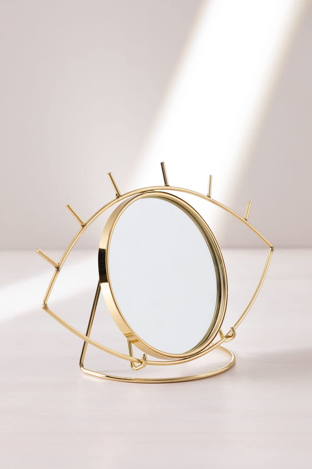 Sklum Lubin specchio da tavolo metallo dorato 30 cm rotondo