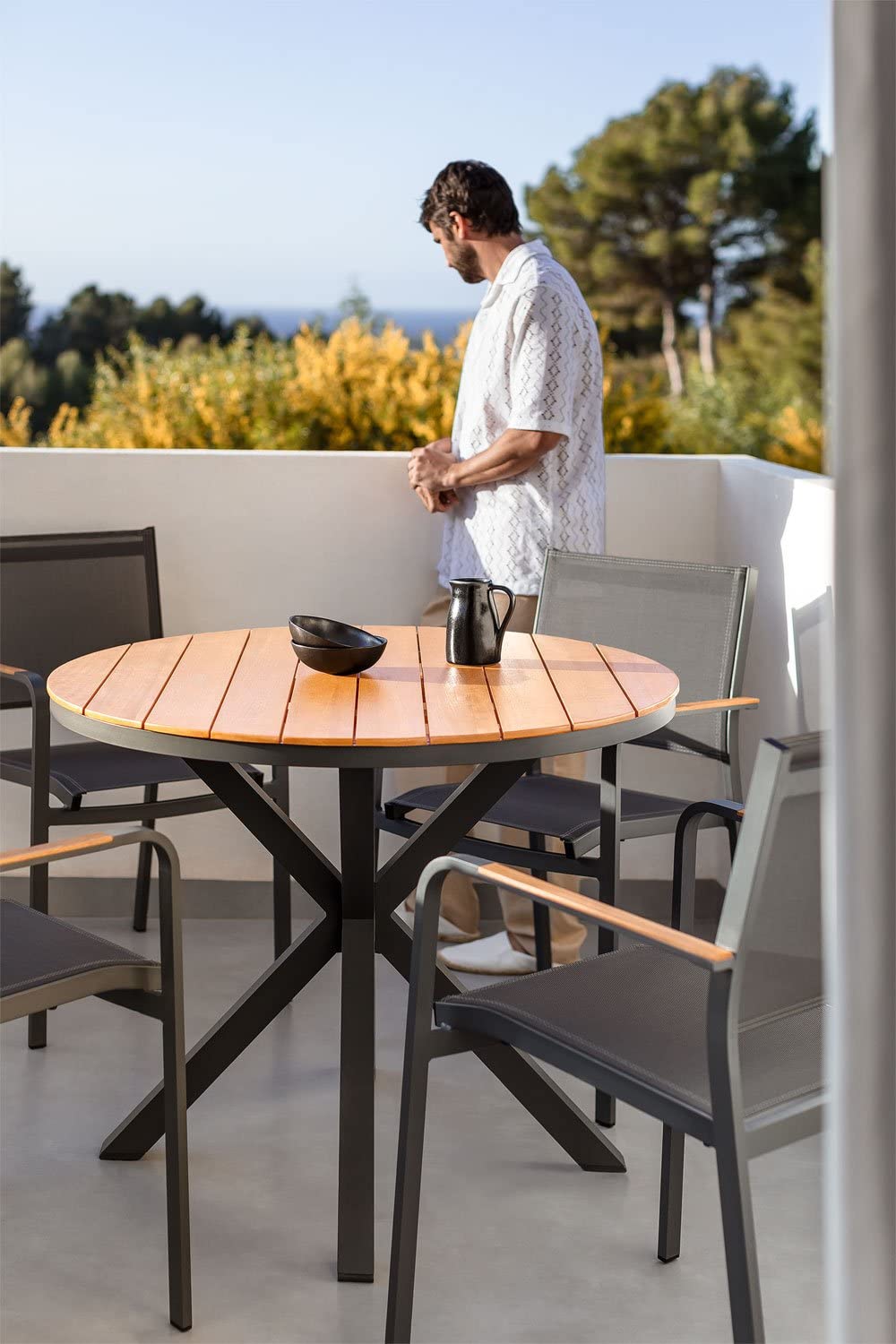 Sklum Archer tavolo giardino rotondo antracite Ø100 cm