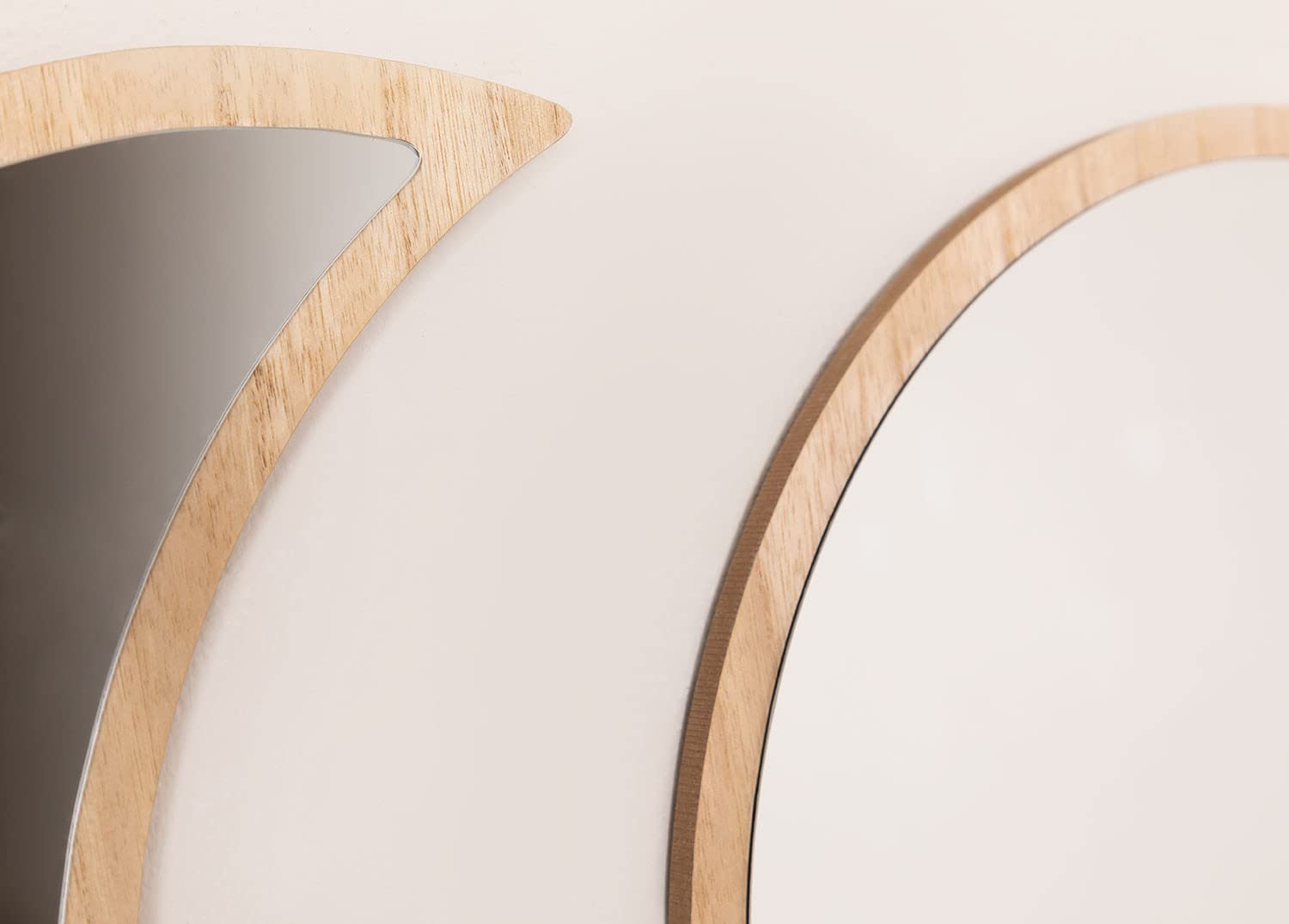 Sklum Estel specchi da parete 5 pezzi legno naturale fasi lunari