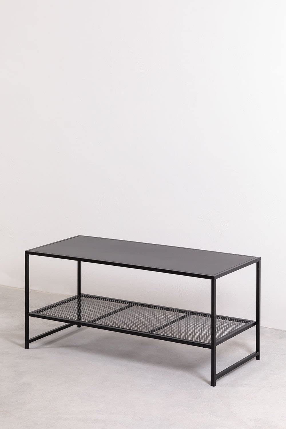 Sklum Thura tavolino rettangolare nero in acciaio 102 cm