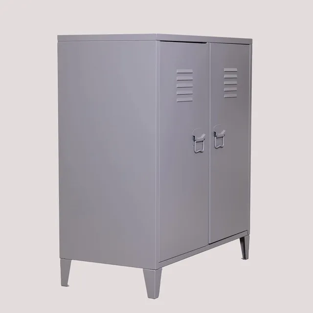 Sklum Pohpli credenza 2 ante 80 cm grigia in acciaio