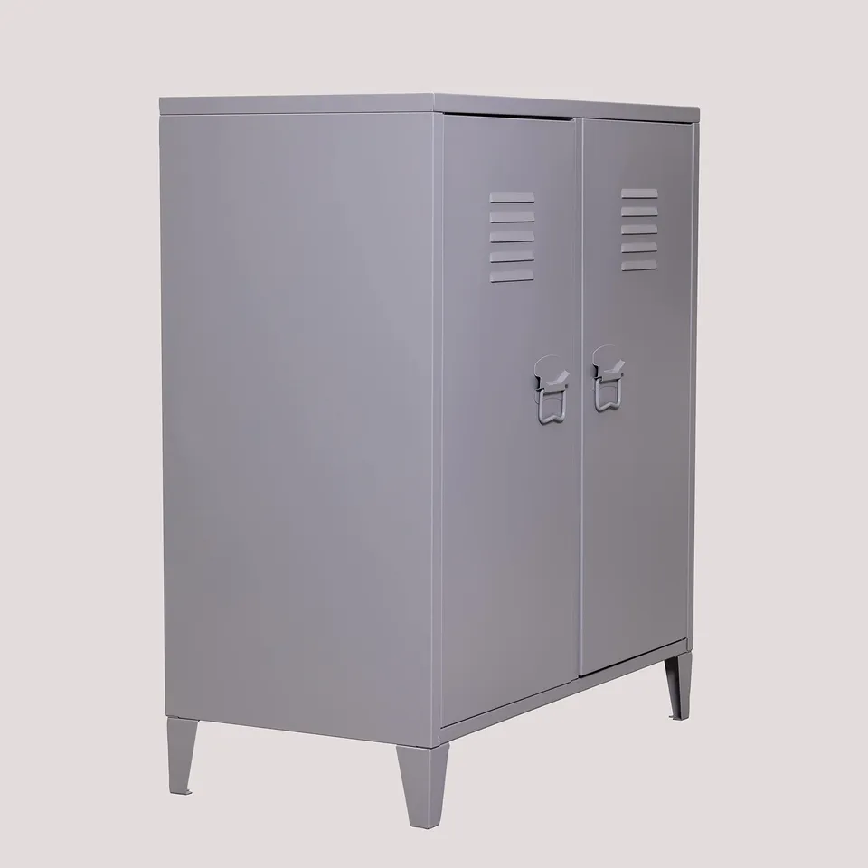 Sklum Pohpli credenza 2 ante 80 cm grigia in acciaio