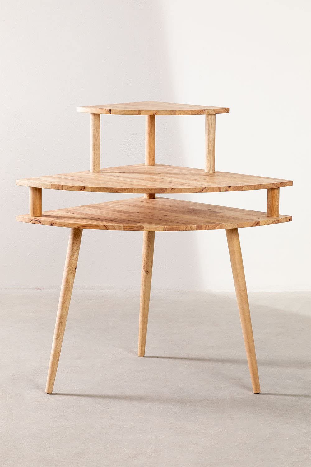 Sklum Arlan Scrivania Angolo in Legno Naturale 99 cm