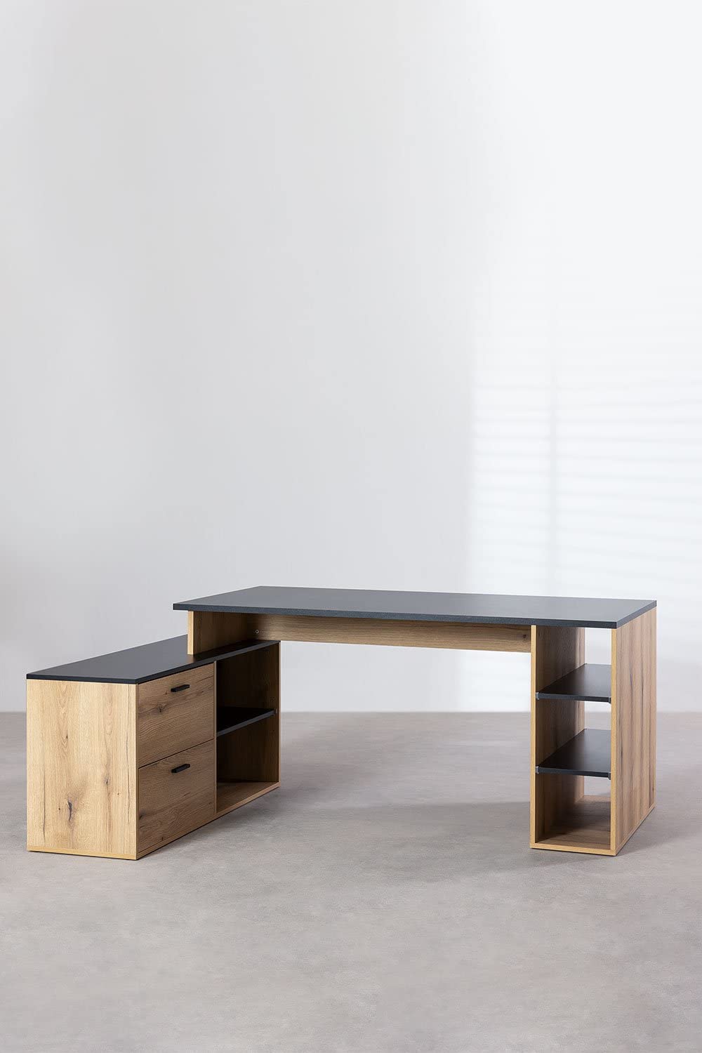 Sklum Taluk tavolo ufficio a L in legno rovere