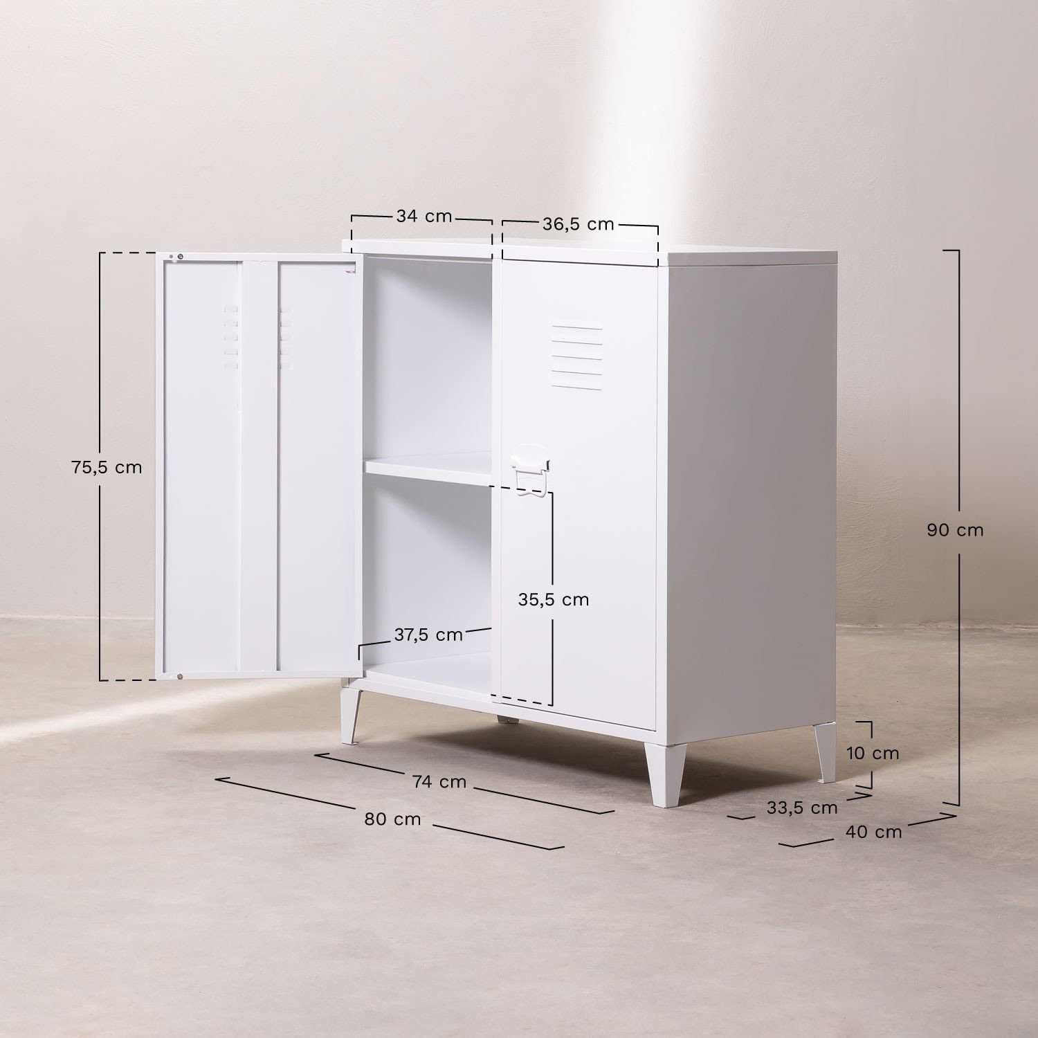 Sklum Pohpli credenza 2 ante 80 cm giallo curry acciaio