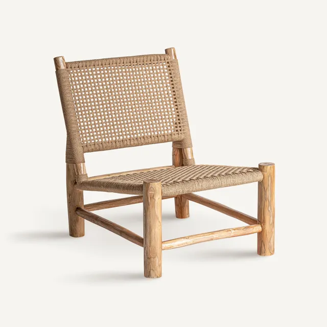 Bambua Mouzaki Poltrona in Teak e Corda Naturale