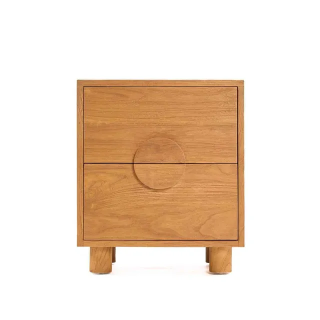 Bambua Eclipse comodino teak naturale 2 cassetti