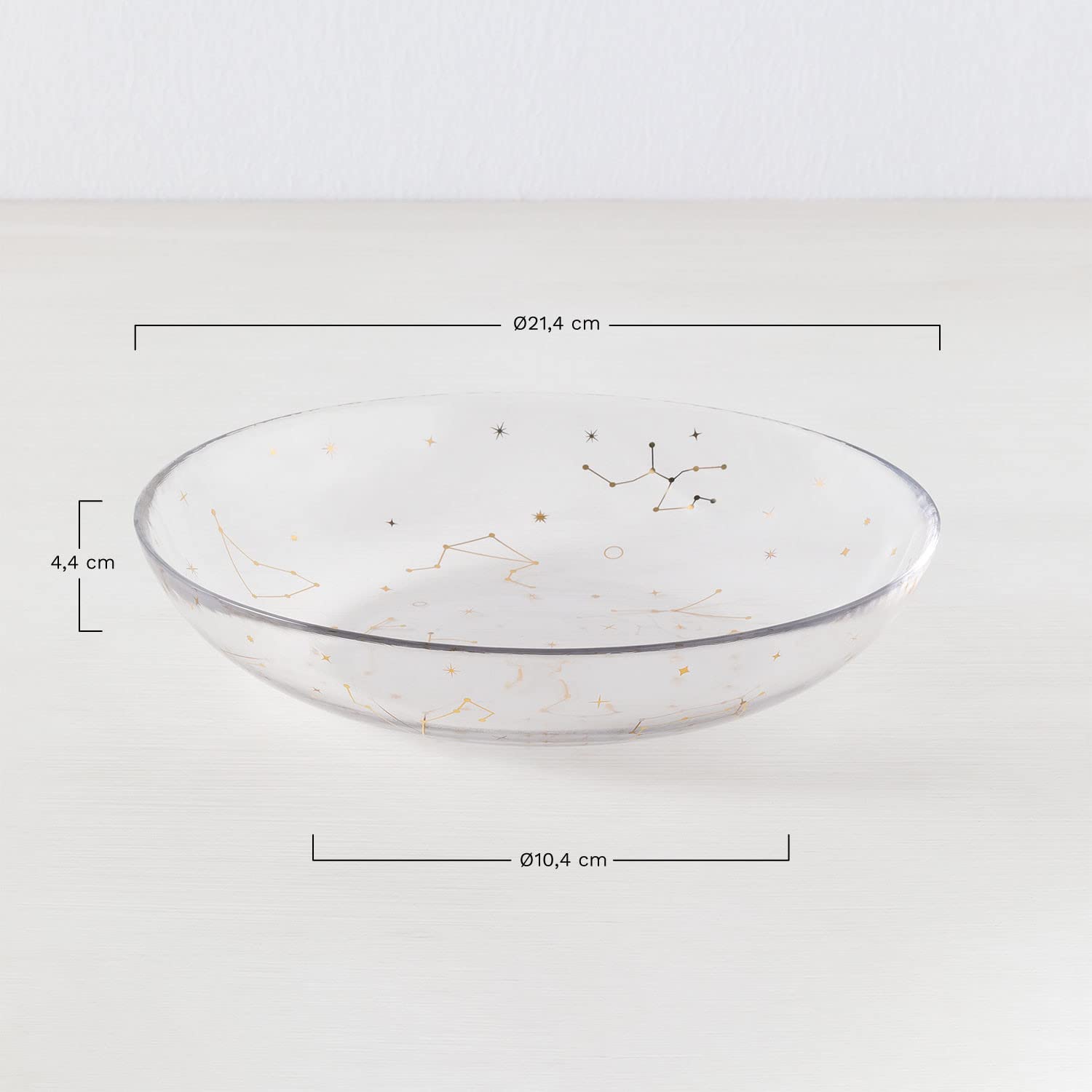 Sklum Lyra Set 4 Piatti Fondi in Vetro 21,4 cm