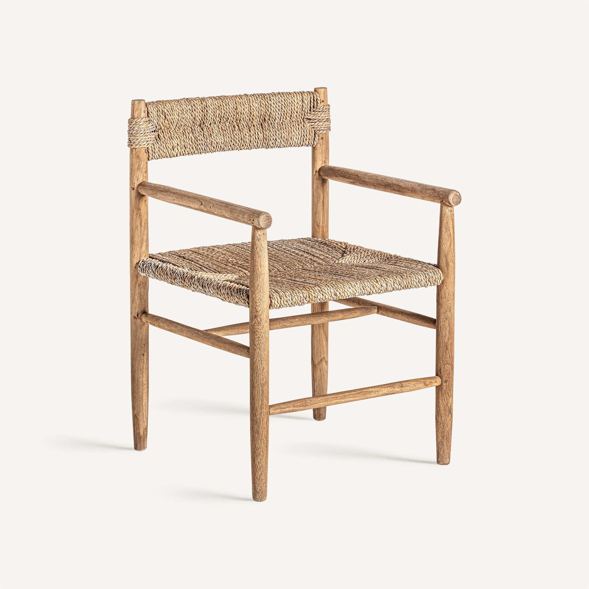 Bambua Manhula poltrona teak paglia intrecciata