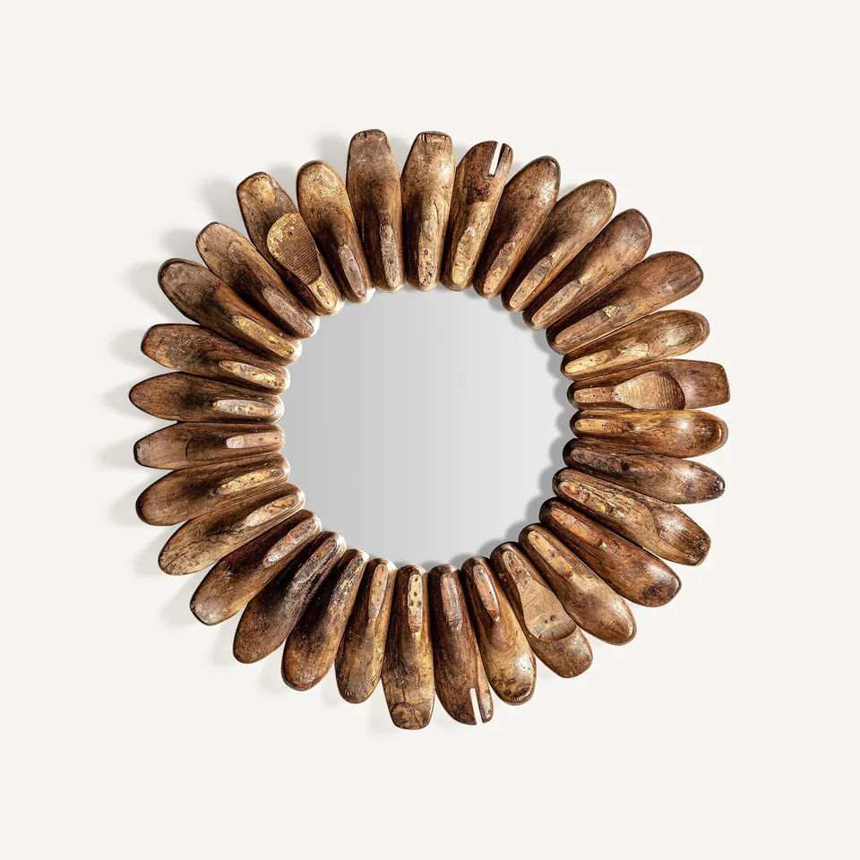 Bambua Roth specchio legno mango rotondo
