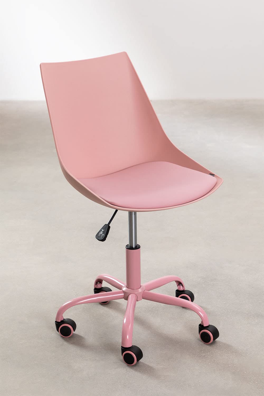 Sklum Adoni sedia da ufficio rosa regolabile con ruote