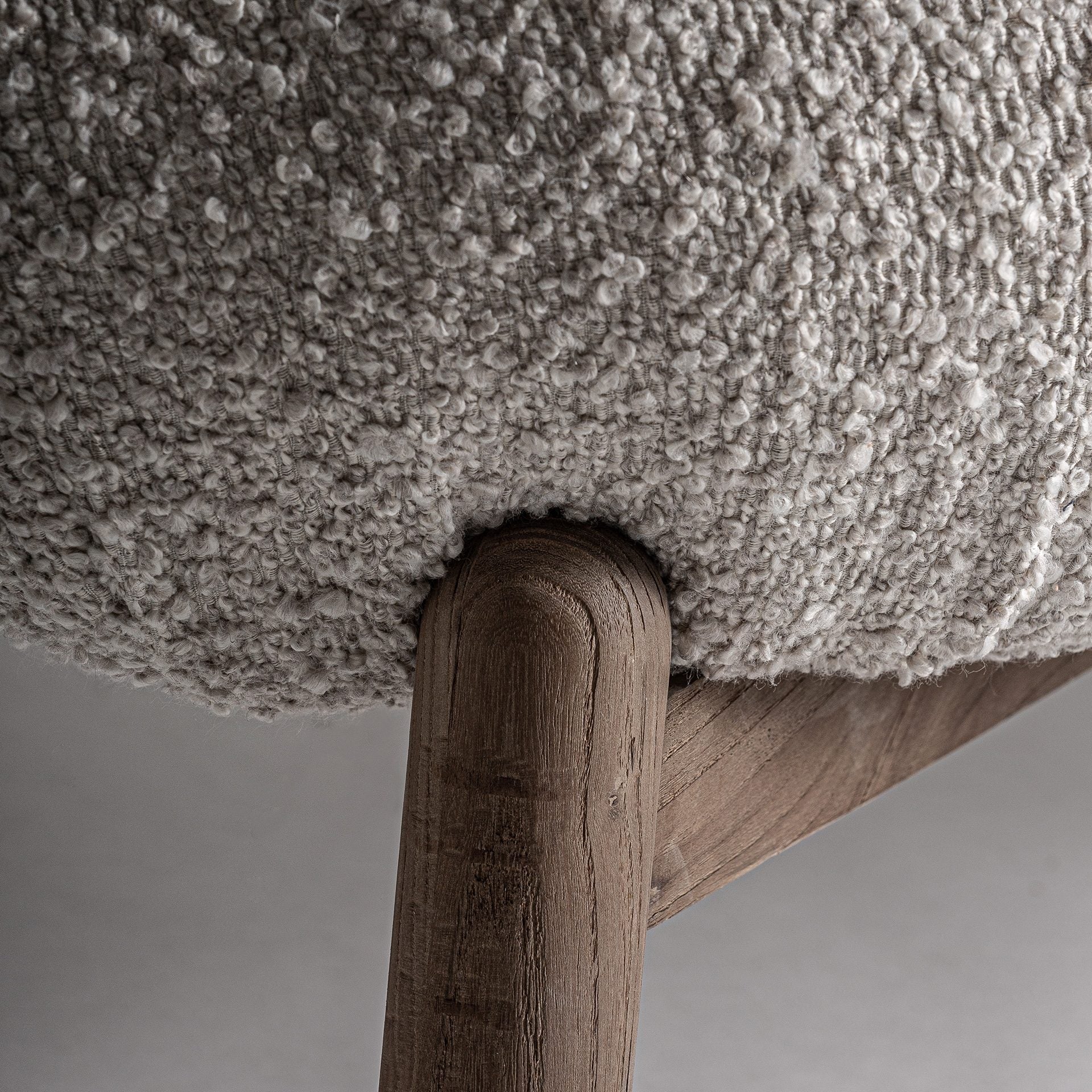 Bambua Jacquard divano in bouclé con gambe in olmo