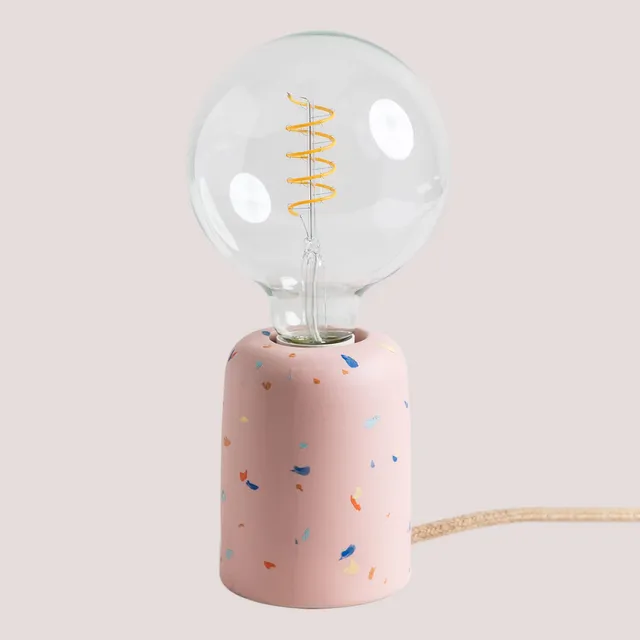 Sklum Queny lampada da tavolo ceramica rosa quarzo E27
