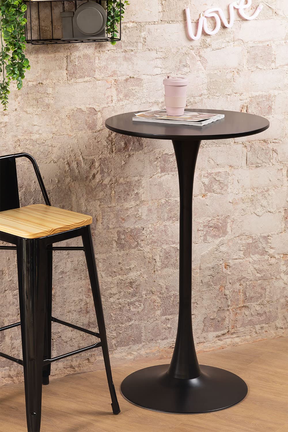 Sklum Ivet Style tavolo alto rotondo Ø60 cm nero