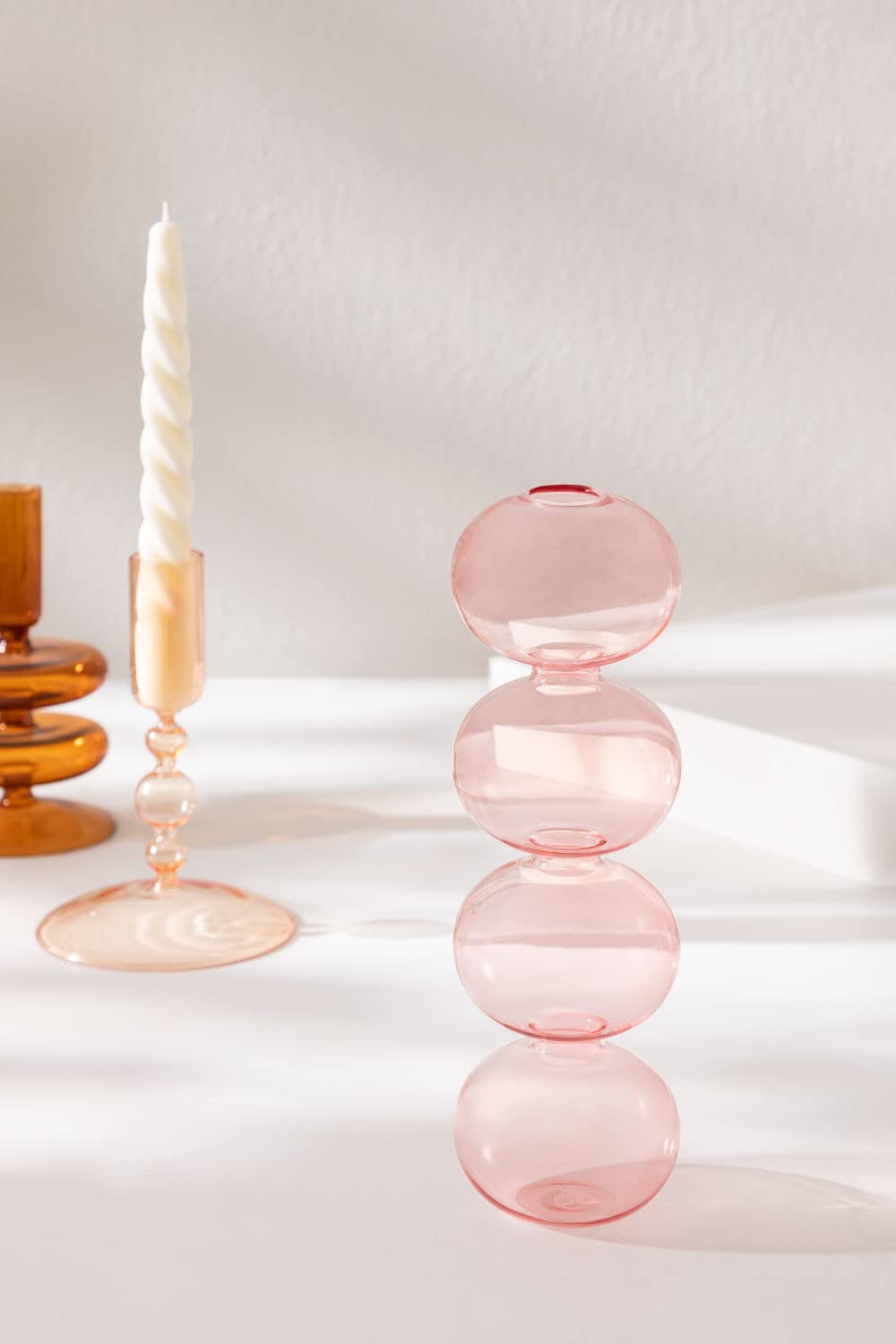 Sklum Nonza Vaso in Vetro Design 21 cm Fiori Secchi