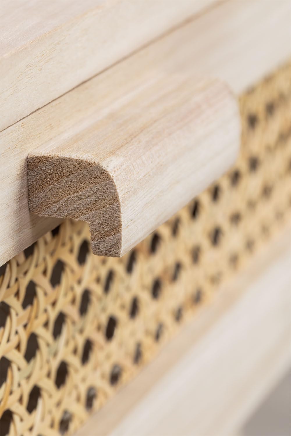 Sklum Ralik Design Comodino Legno con Cassetto Rattan