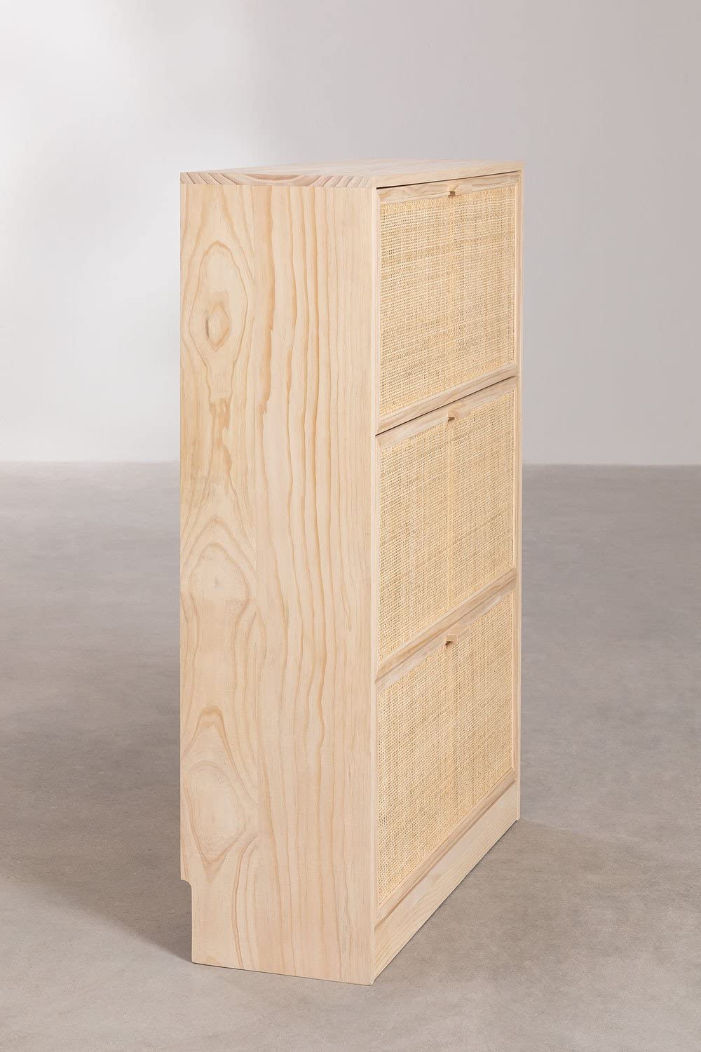 Sklum Reyna scarpiera legno 3 ante rattan naturale