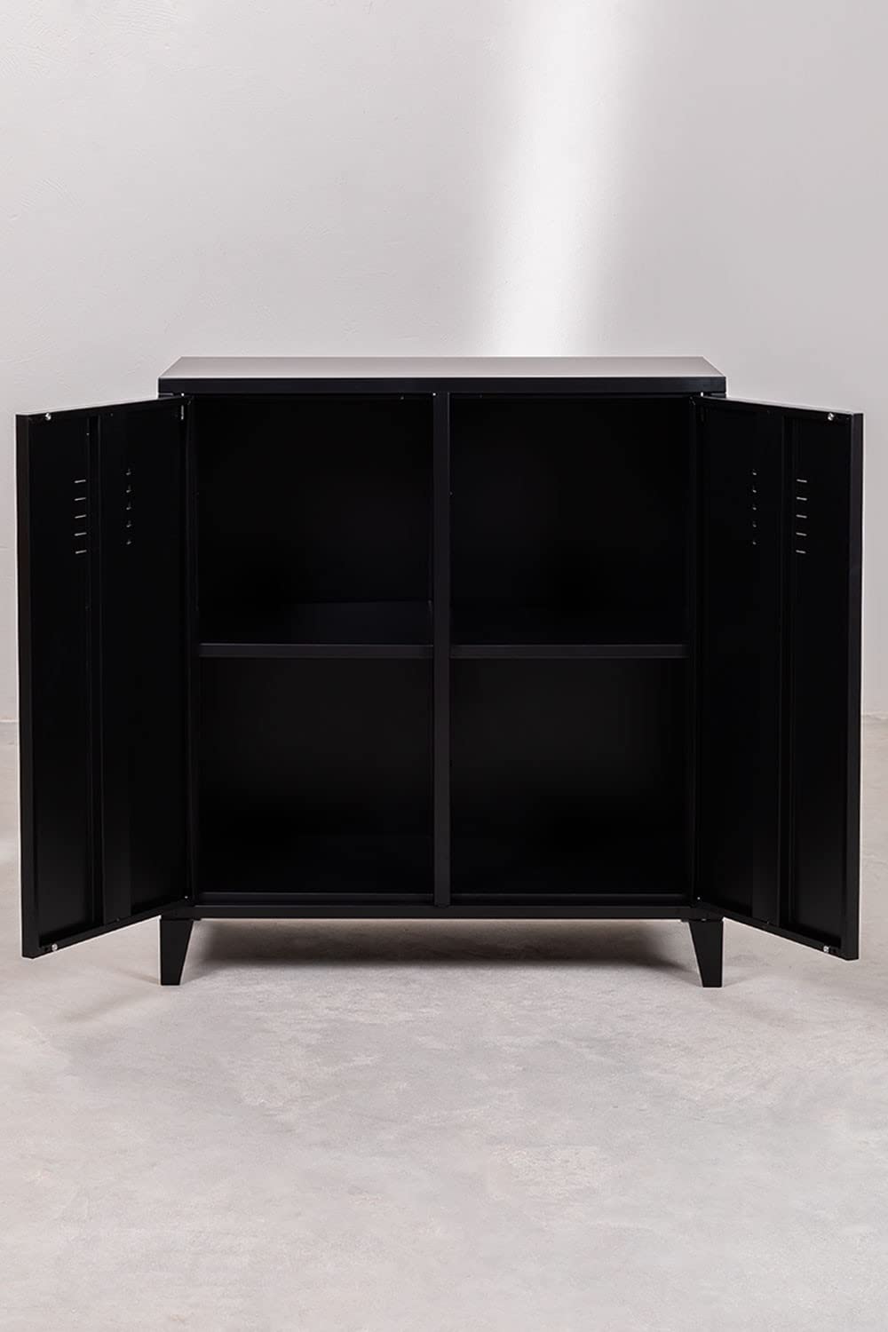 Sklum Pohpli credenza 2 ante 80 cm nera in acciaio