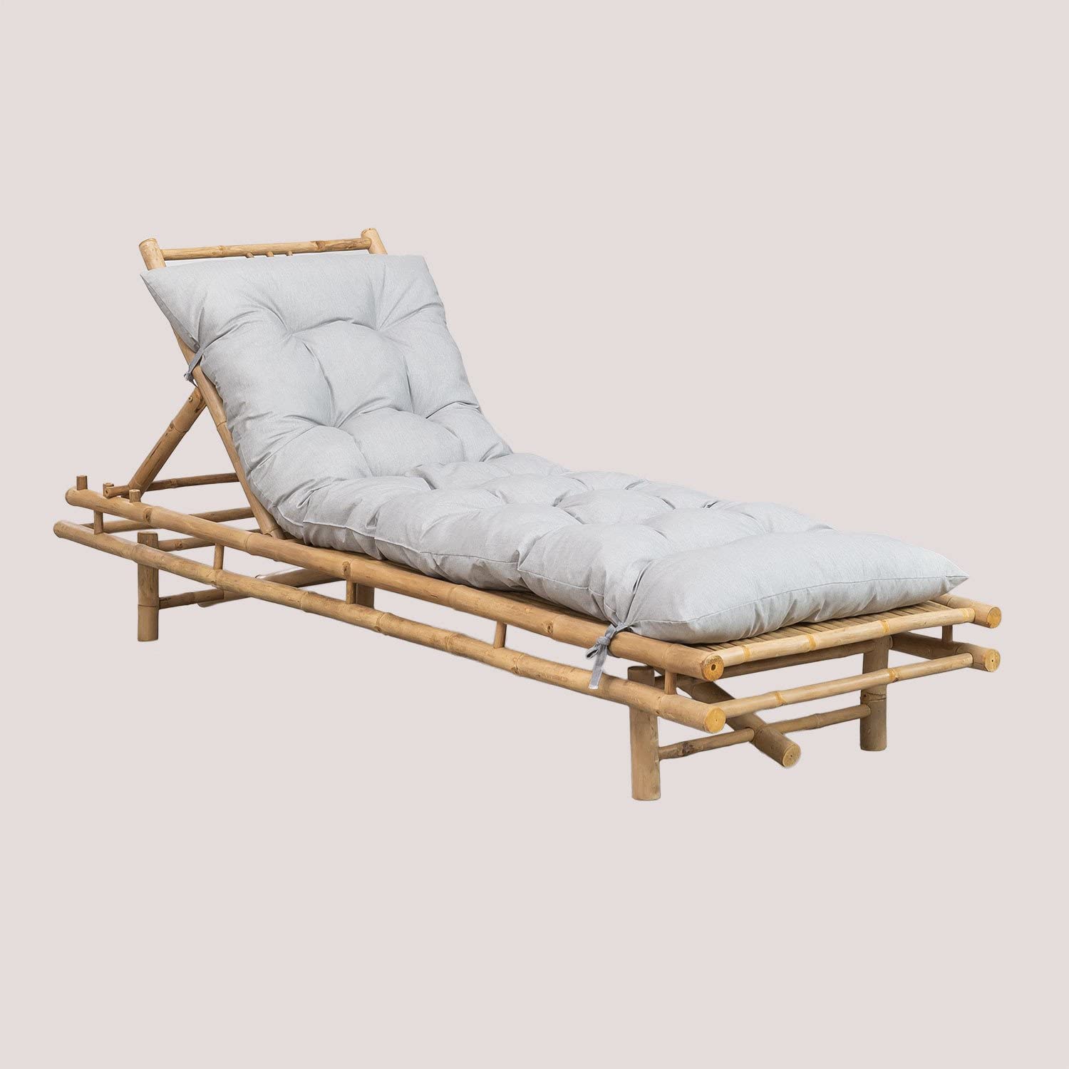 Sklum Gossy Lettino in Bambù Grigio Chiaro 70x200 cm