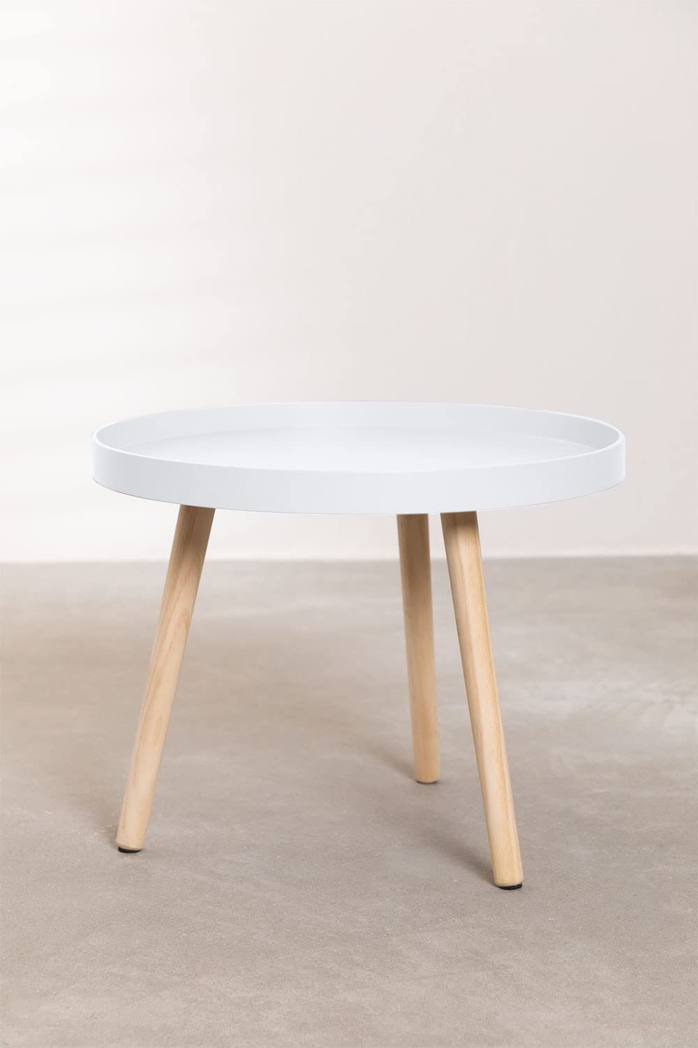 Sklum Sigma tavolino rotondo legno Ø50 naturale gambe pino