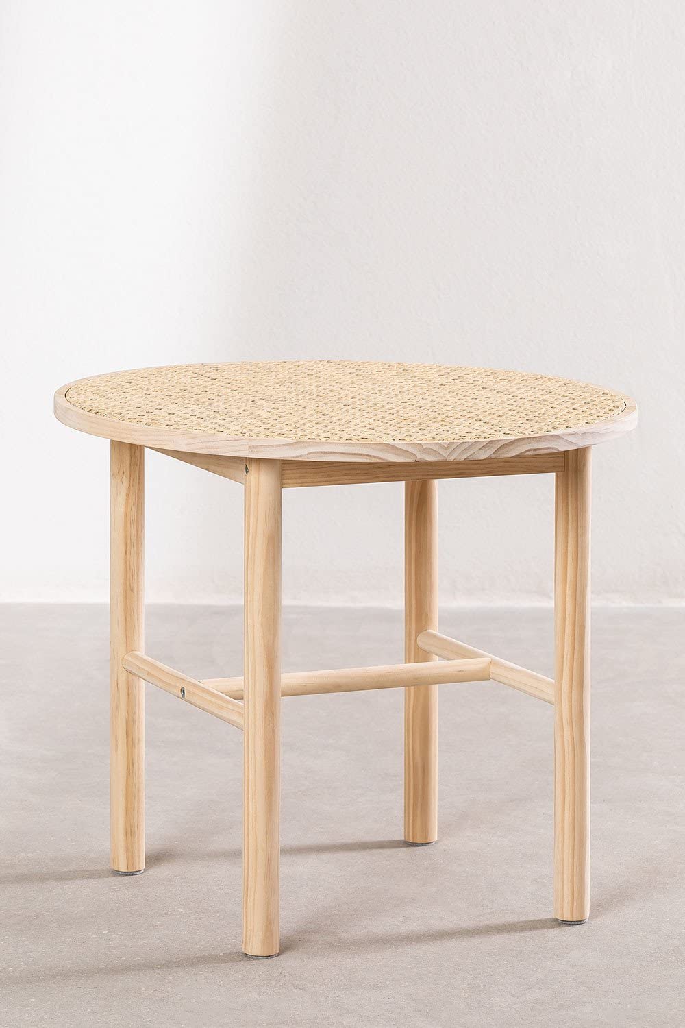 Sklum Riolut Tavolino Rotondo Rattan Marrone Naturale Ø50