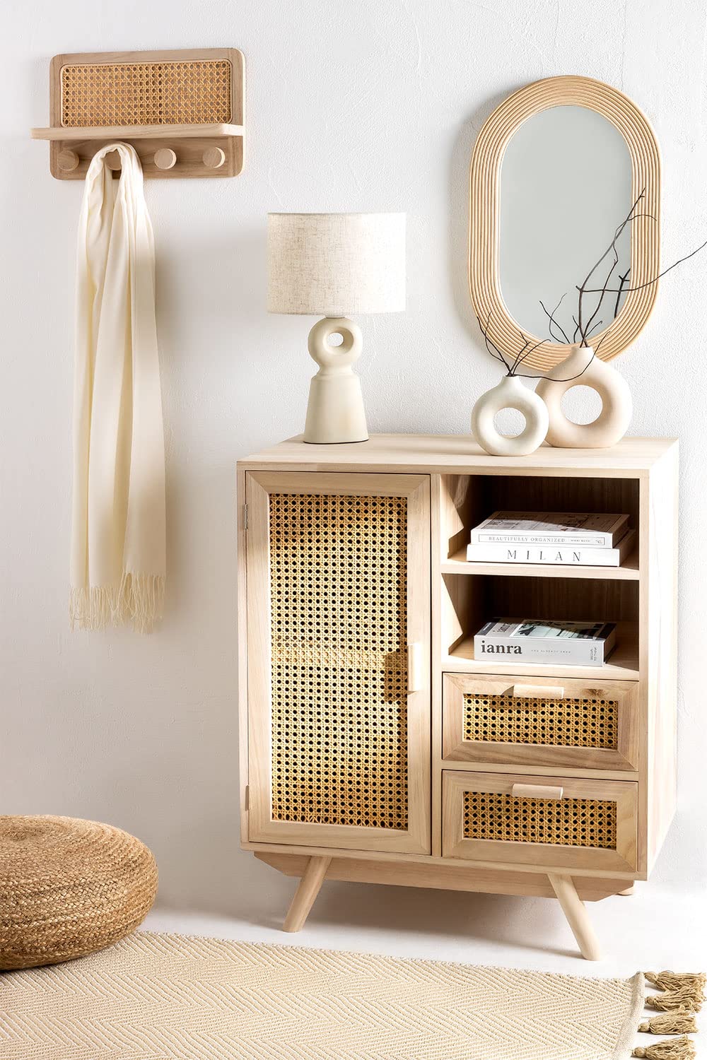 Sklum Ralik credenza legno paulownia con cassetti