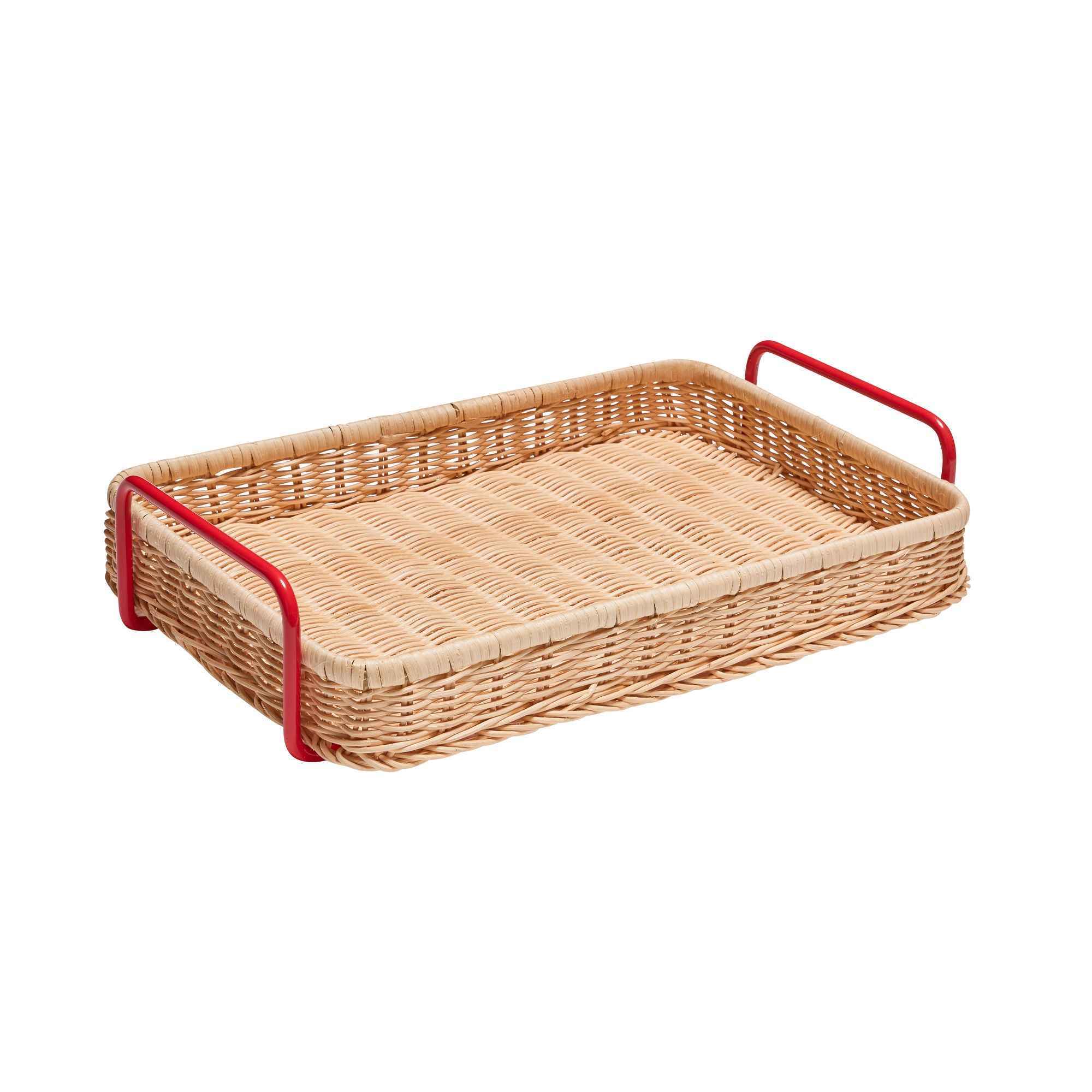 Bambua Splint vassoio rattan rosso naturale