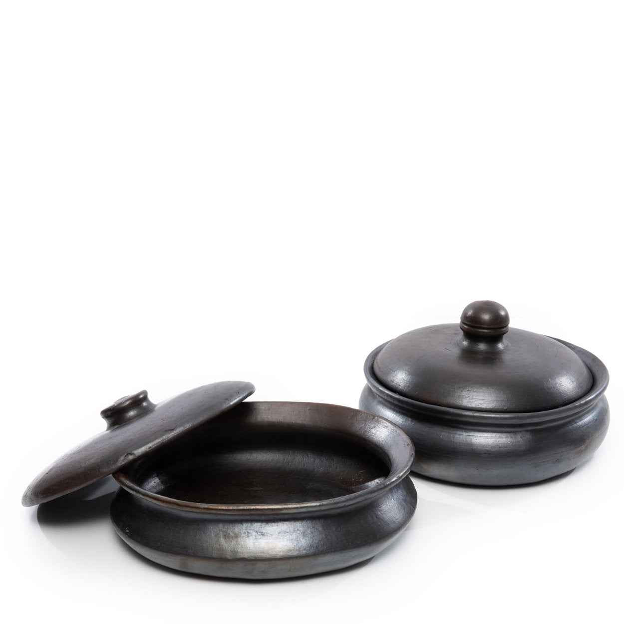 Bambua Burned Curry pentola nera con coperchio