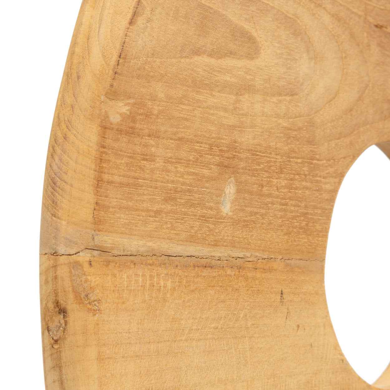 Bambua The Teak Disc on Stand M scultura legno massello