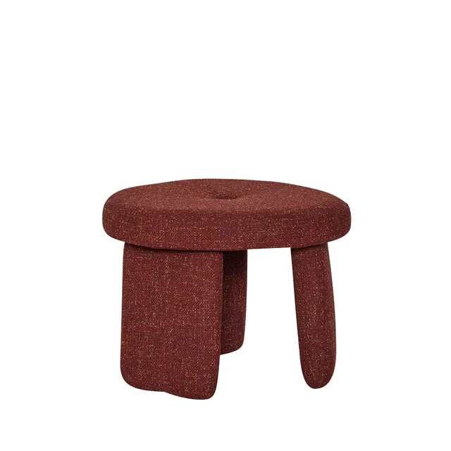 Bambua Rocco pouf rosso rotondo 54 cm